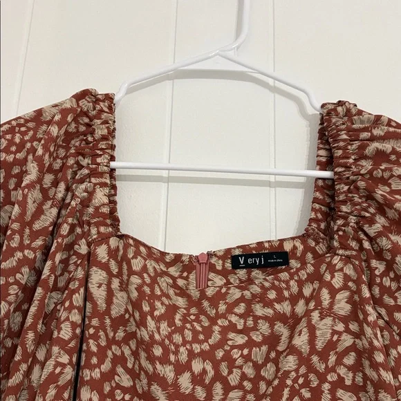 Very J Terracotta and Cream Mini Dress - Picture 3 of 4